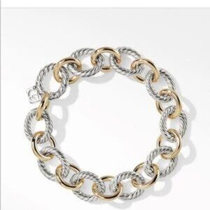 David Yurman Oval Link Silver/ Gold Bracelet